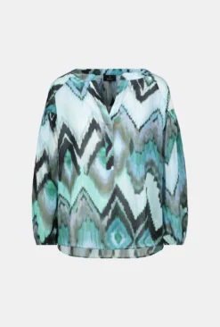 Monari Ikat Muster Bluse Mit Smoke Einsatz 10711174