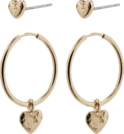 Pilgrim JAYLA Recycelte Ohrringe 2-in-1-Set, Rosé-vergoldet 10702767