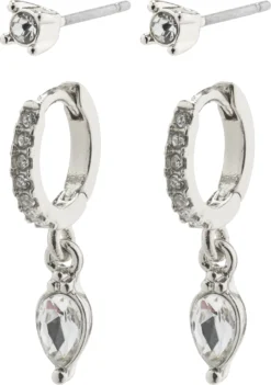 Pilgrim ELZA Recycelte Ohrringe 2-in-1-Set, Versilbert 10700028