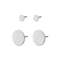 Pilgrim JACY Recycelte Ohrstecker 2-in-1-Set, Versilbert 10700034