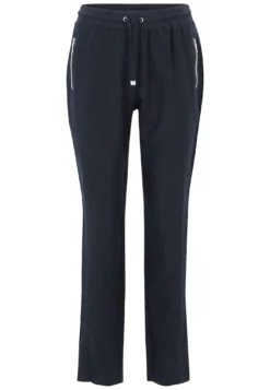 Doris Streich Leinen-Hose Mit Elastischem Bund, Reißverschluss-Taschen Und Tunnelzug 10616393