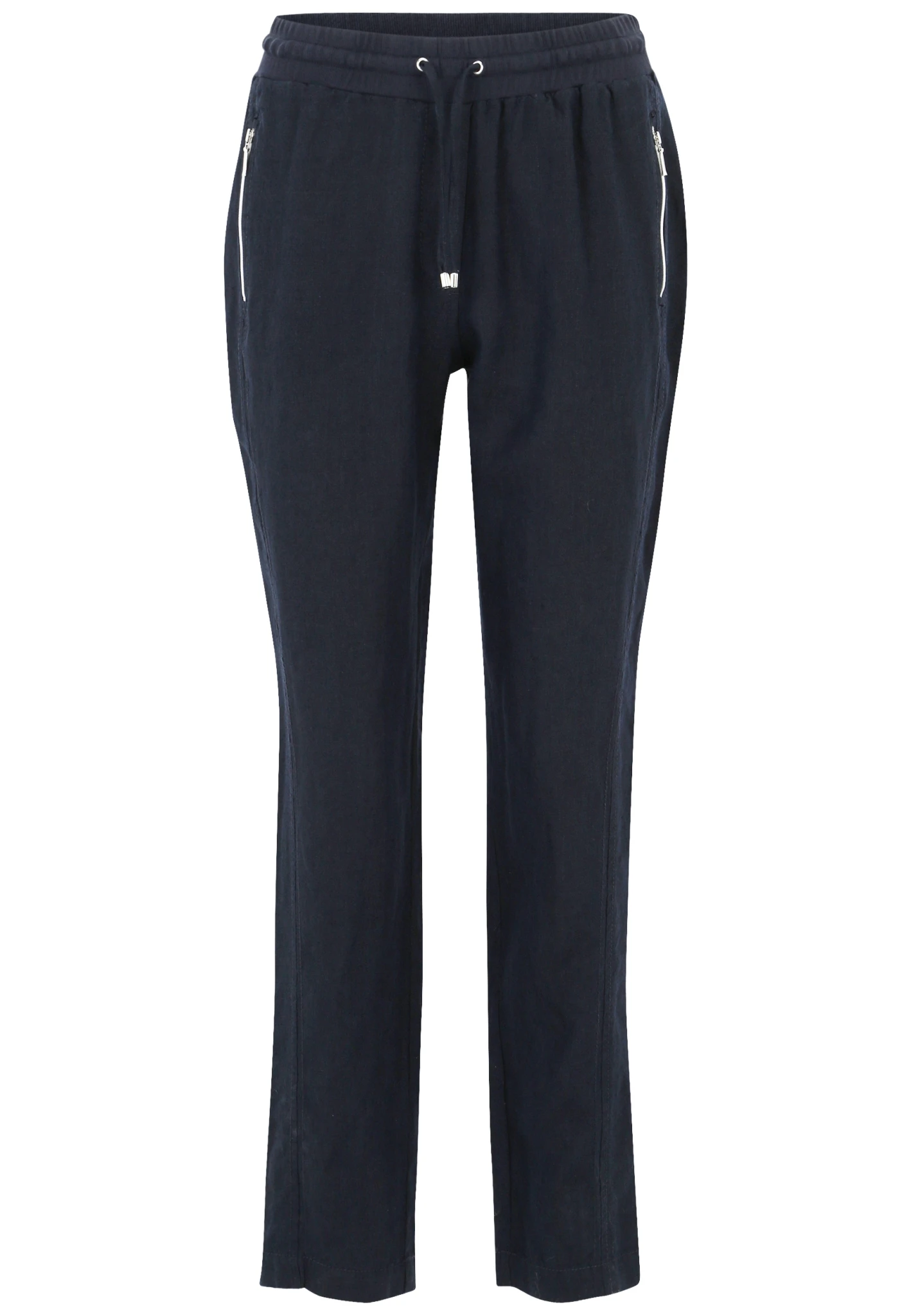 Doris Streich Leinen-Hose Mit Elastischem Bund, Reißverschluss-Taschen Und Tunnelzug 10616393