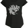 Doris Streich T-Shirt Mit Blätter-Motiv Aus Metallplättchen Asymmetrischem Saum Und Kurzem Arm 10587110